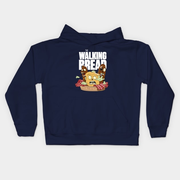 The walking bread Kids Hoodie by Triluen